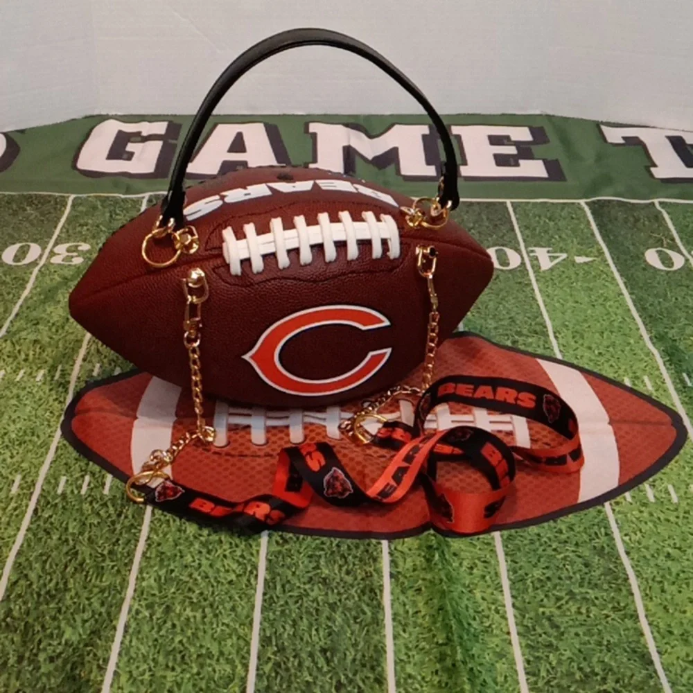 CHICAGO BEARS LIMITED EDITION HANDMADE Football Purse (GOOOOO BEARS) 🏈 - Picture 6 of 17